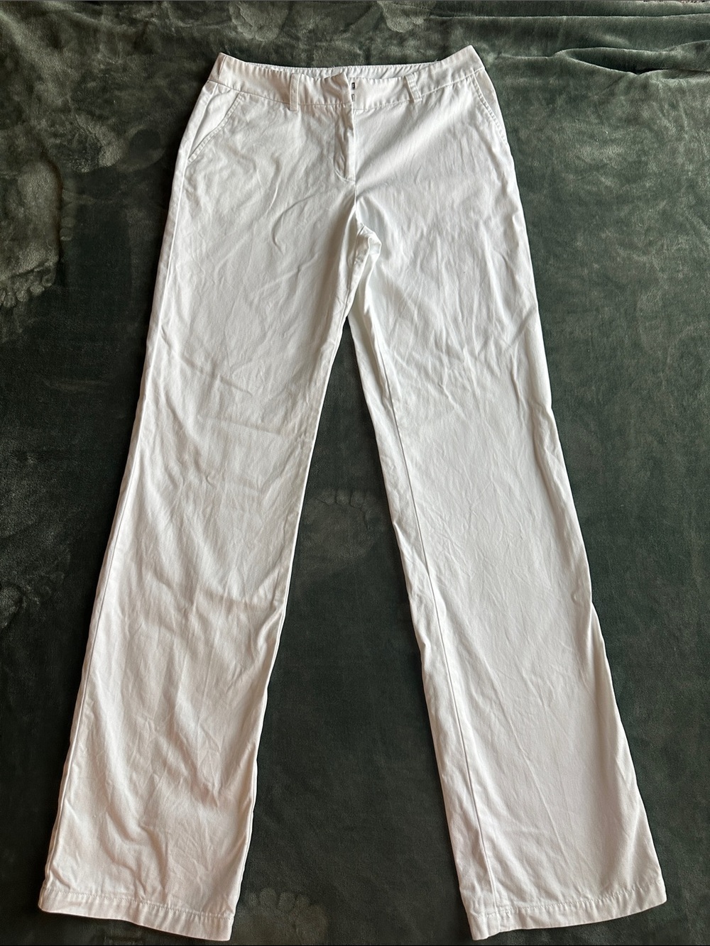 Pendleton Straight-Leg White 100% Cotton Pant — Women’s 8 TALL